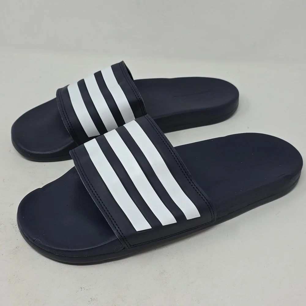 adidas Black and White Slide Sandals Mens Size 7